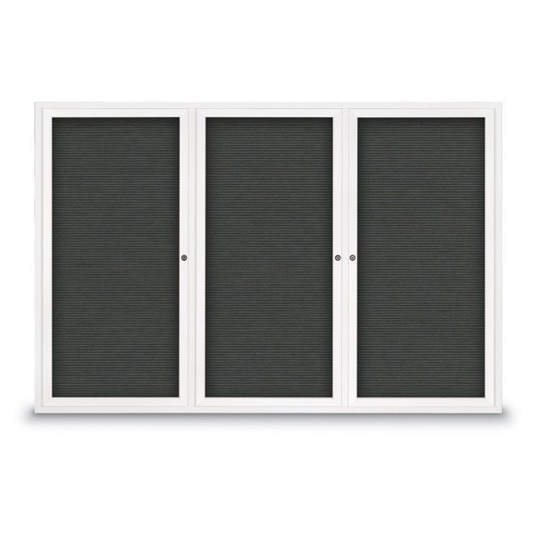 Open Faced Traditional Rounded Corkboard, UNITED VISUAL PRODUCTS, Mfr# UV643ARC-BLACK-SURF